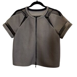 Lafayette 148 New York Gray Short Sleeve Top